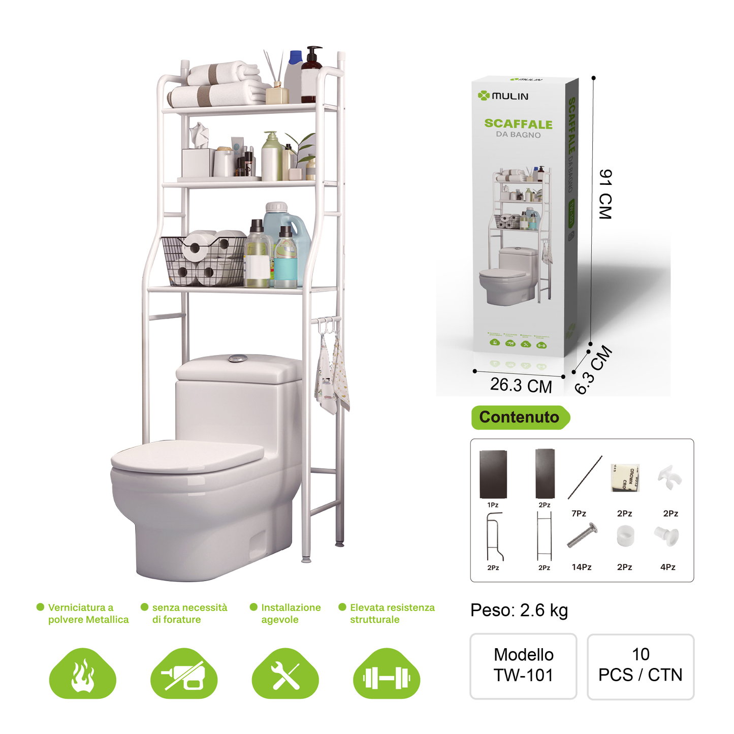 TW-101 Scaffale da Bagno
