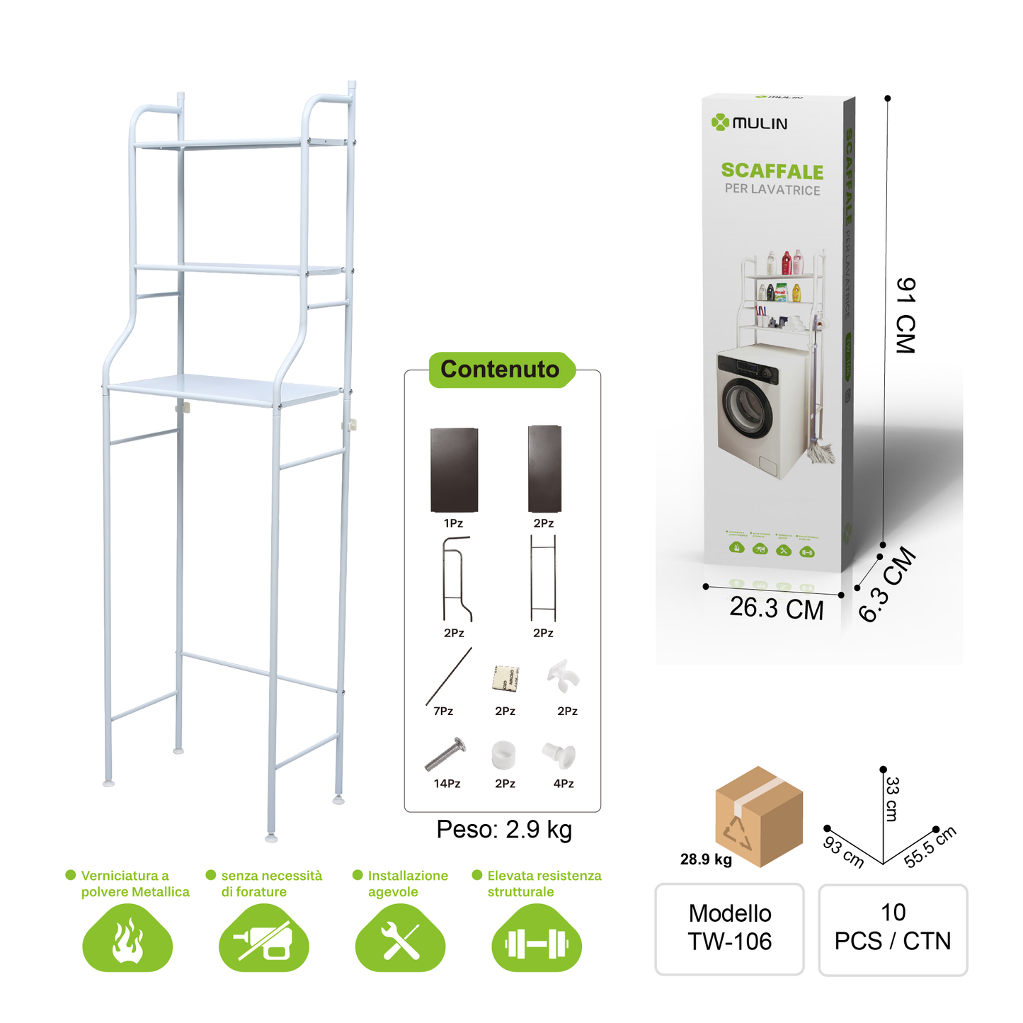 TW-106 Scaffale per Lavatrice