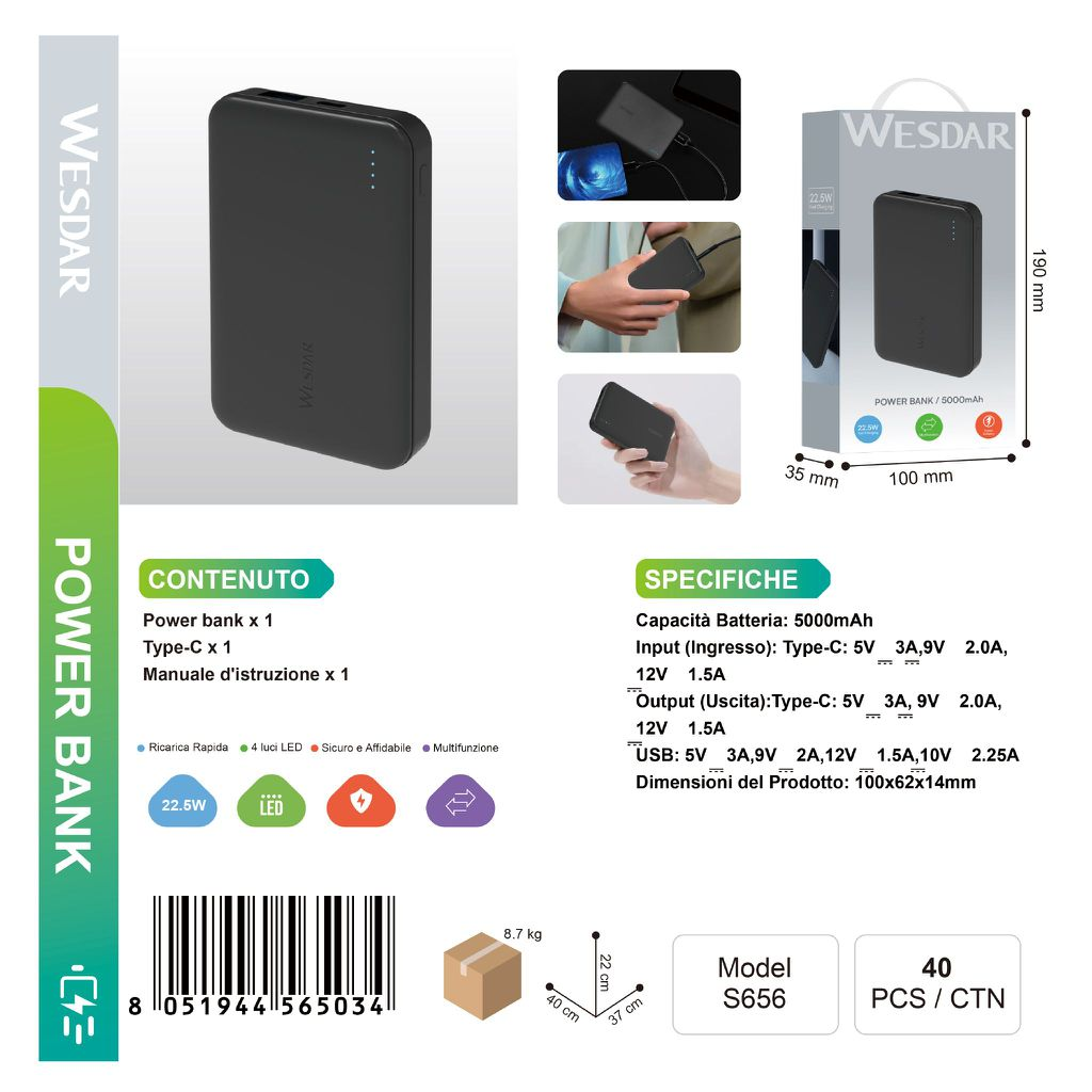 WESDAR S656 移动电源 5000mAh