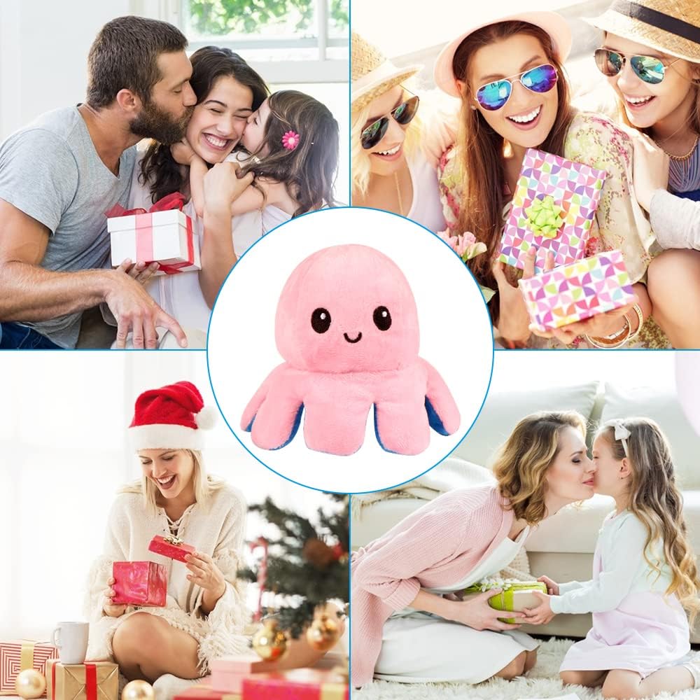 MU-ZY Peluche di Polpo Reversibile di Varie Colore, Misure e Grandezze