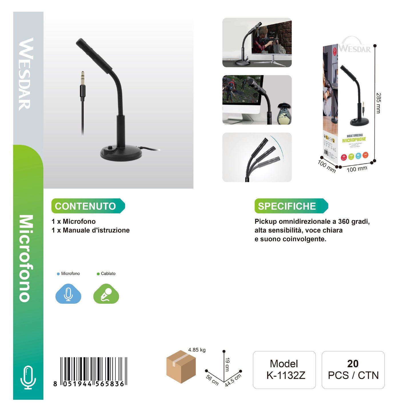 WESDAR K-1132Z Microfono Multimedia