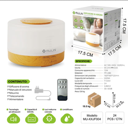 MU-XXJF004 Diffusore di Aromi 500ml con Telecomando