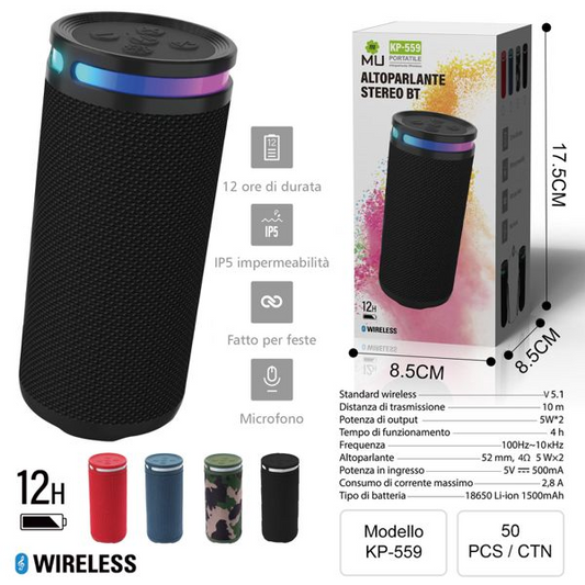 KP-559 Tragbarer kabelloser und Bluetooth-Lautsprecher