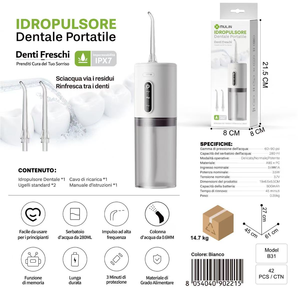 B31 Idropulsore per Denti da 280ml