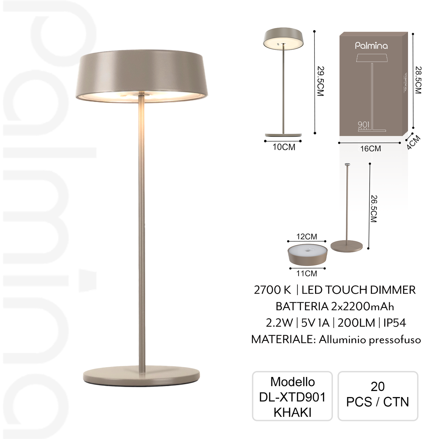PALMINA XTD901 Magnetische Tischleuchte