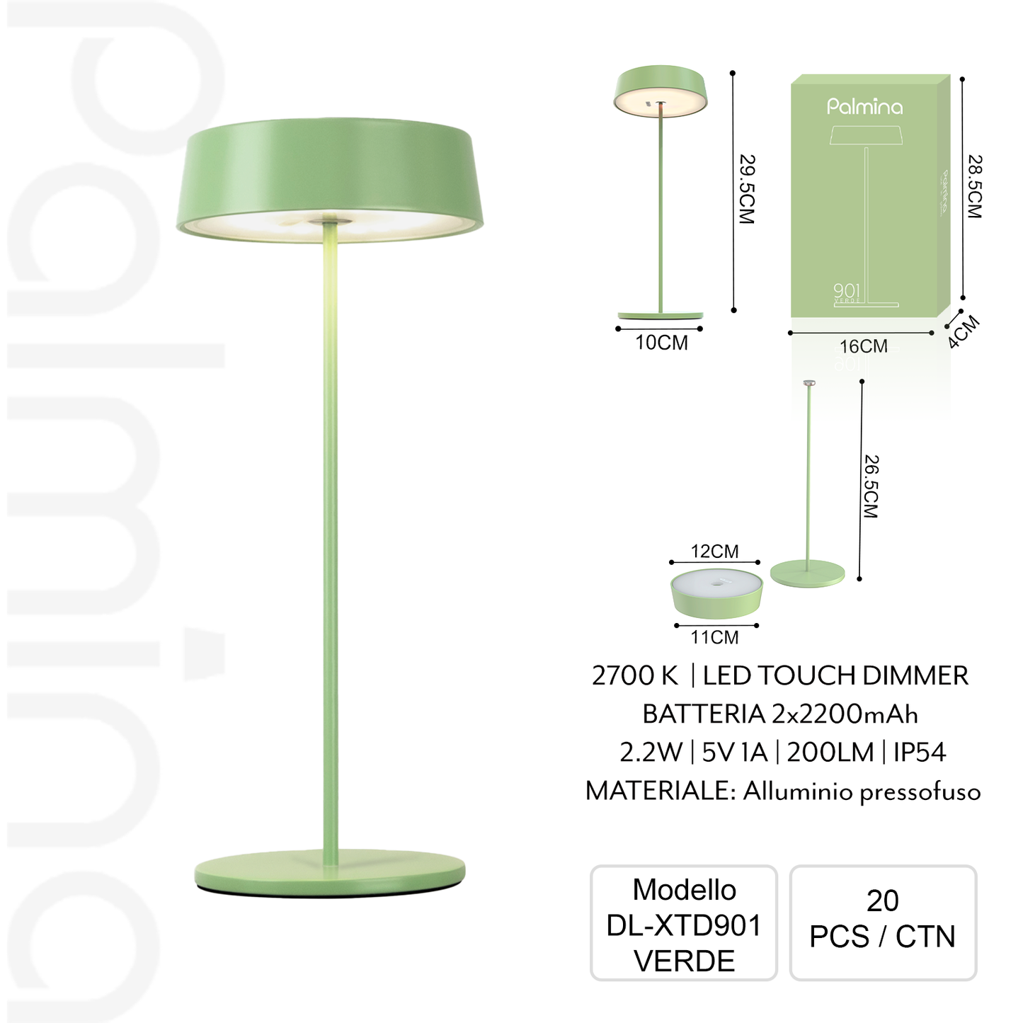 PALMINA XTD901 Magnetische Tischleuchte