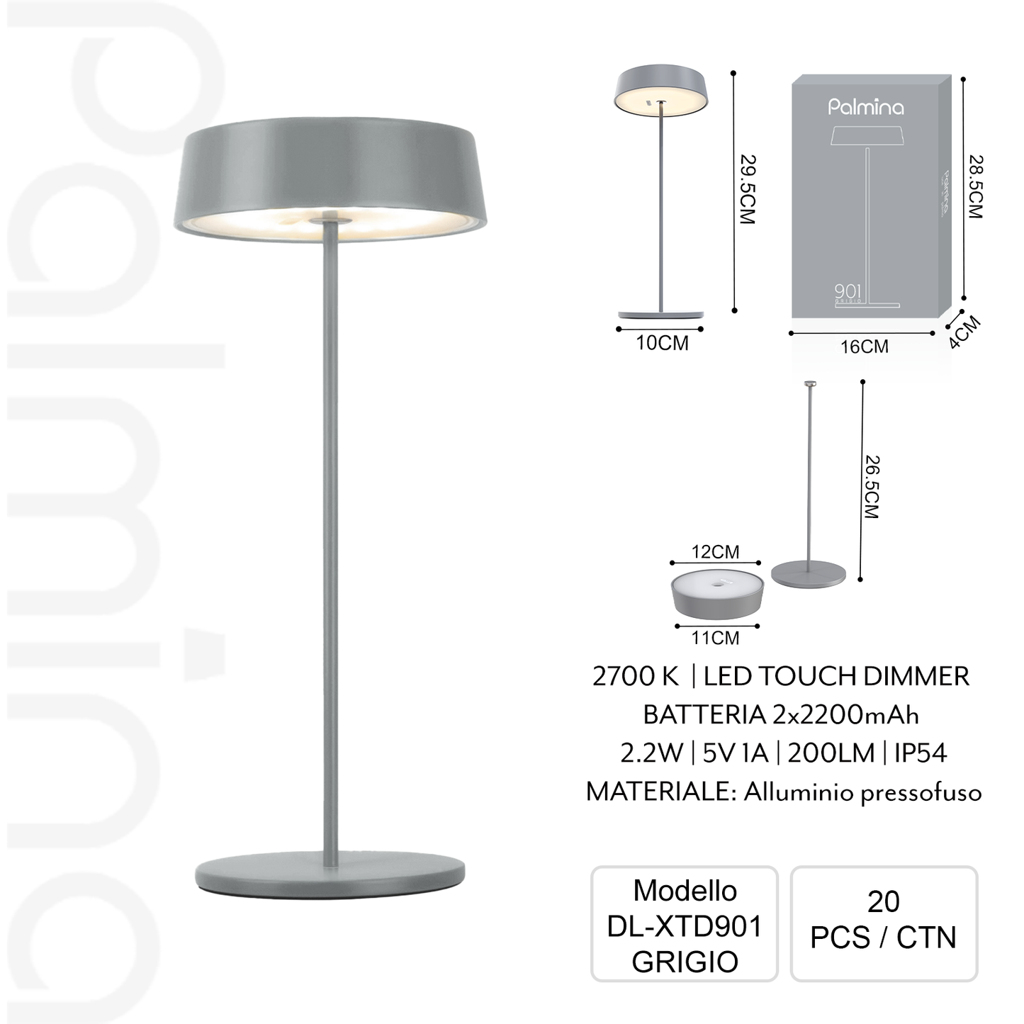 PALMINA XTD901 Magnetische Tischleuchte