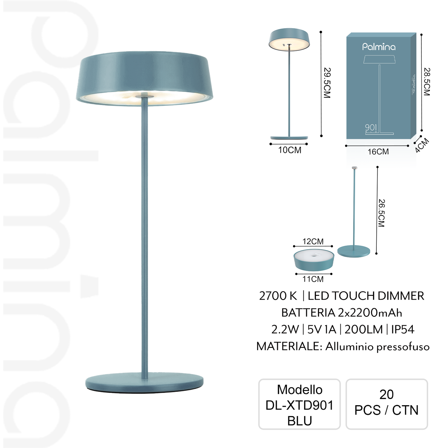 PALMINA XTD901 Magnetische Tischleuchte