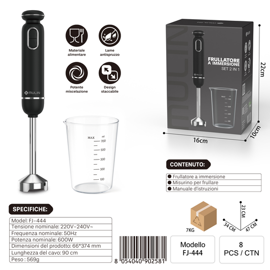 FJ-444 Frullatore a Immersione Set 2 in 1