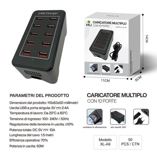 Caricatore Multiplo con 10 PORTE