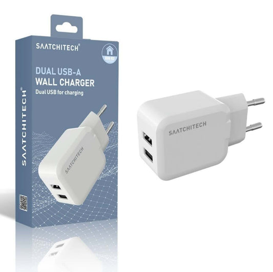 Doppio Caricabatteria da Parete USB-A da 12W
