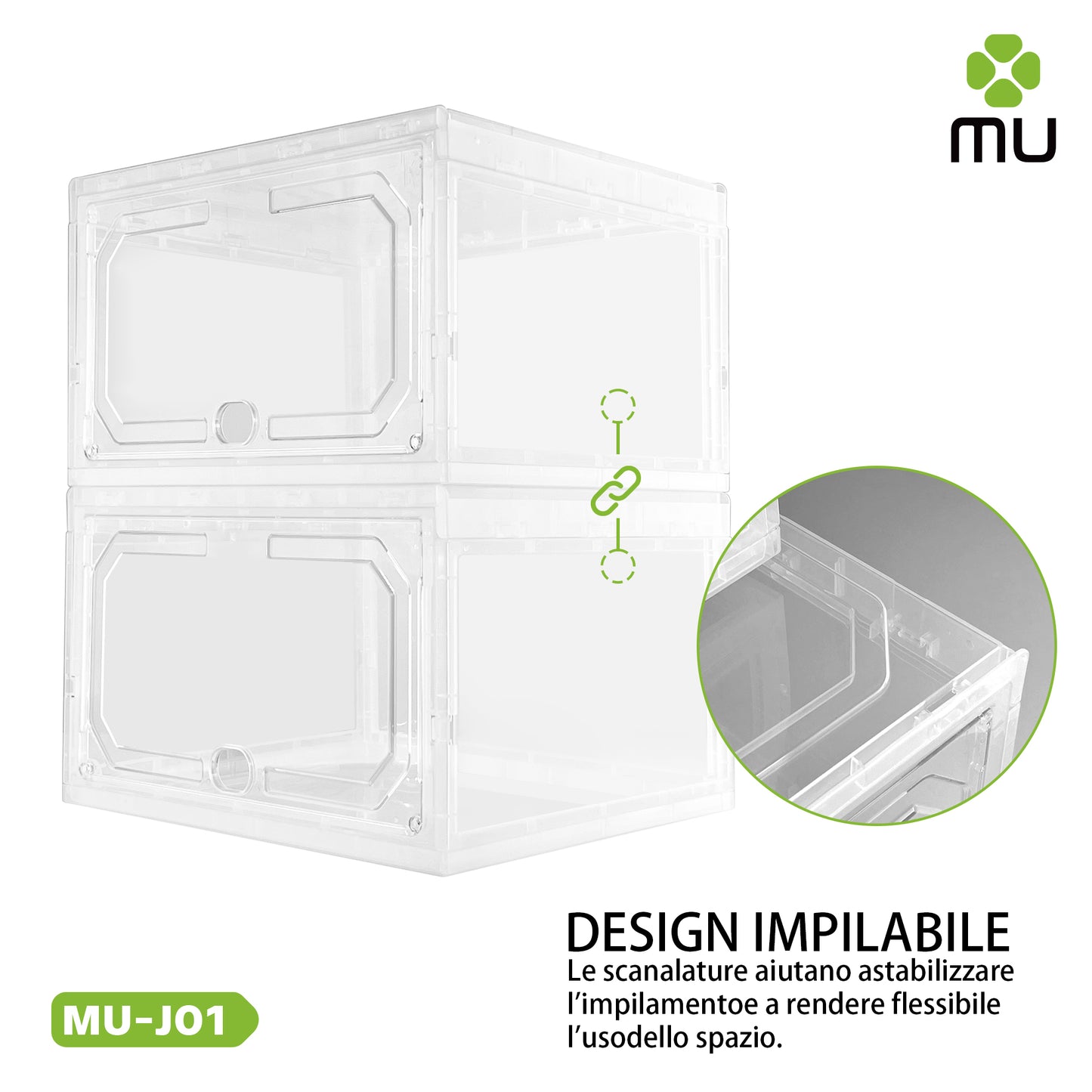 MU-J01 DIY可堆叠透明鞋架