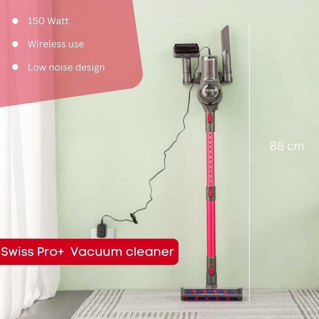 Swiss Pro+ Cordless Vacuum Cleaner - Cordless Vacuum Cleaner - 150W - Pink - 0.6L