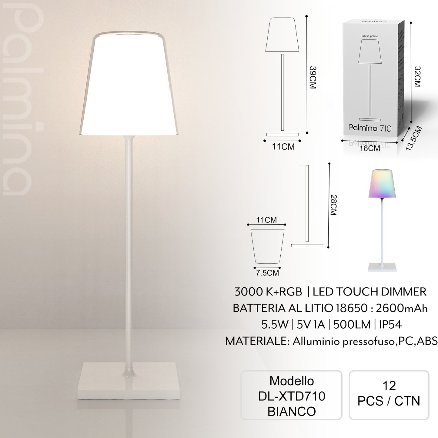 PALMINA XTD710 RGB Tischleuchte