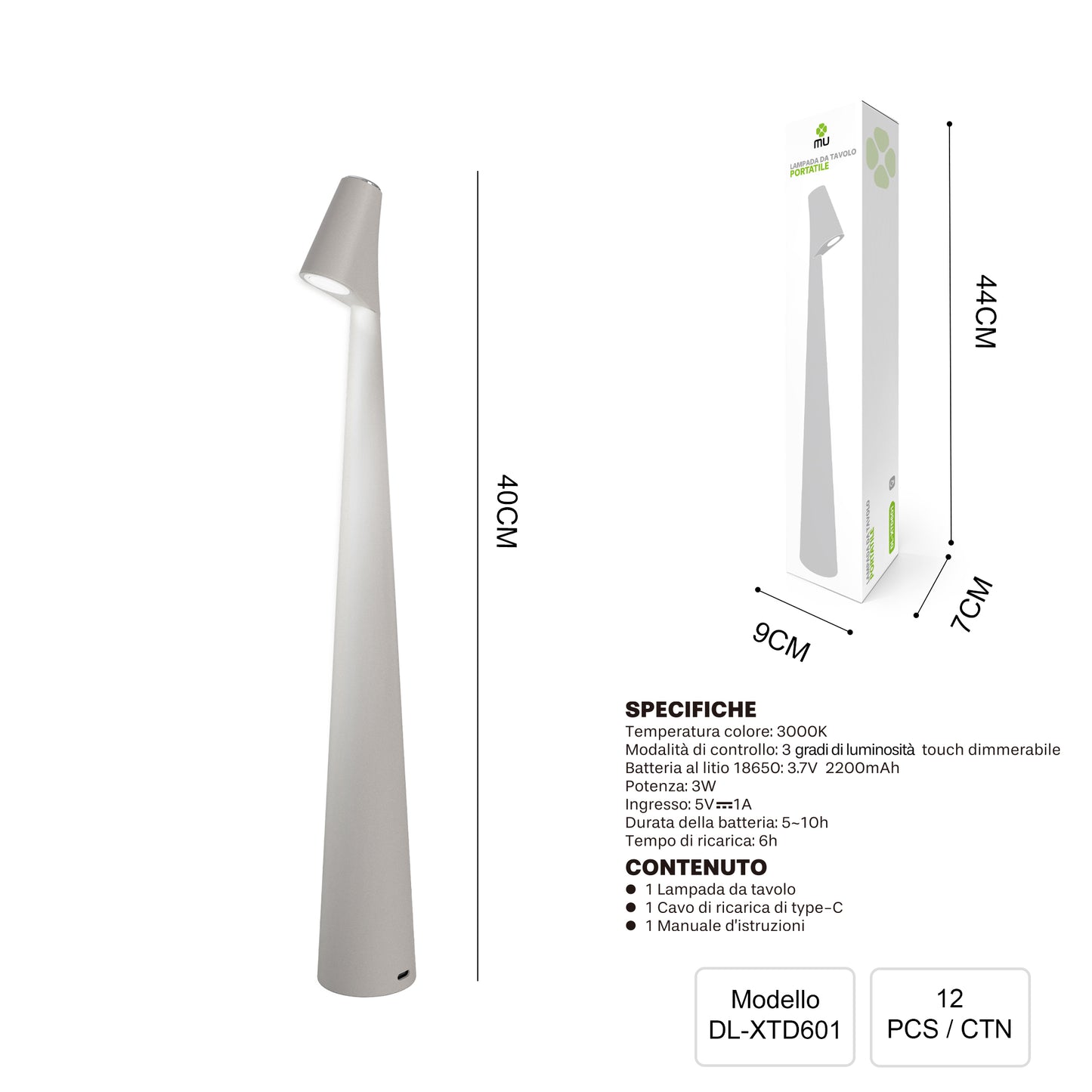 XTD601 Portable Table Lamp