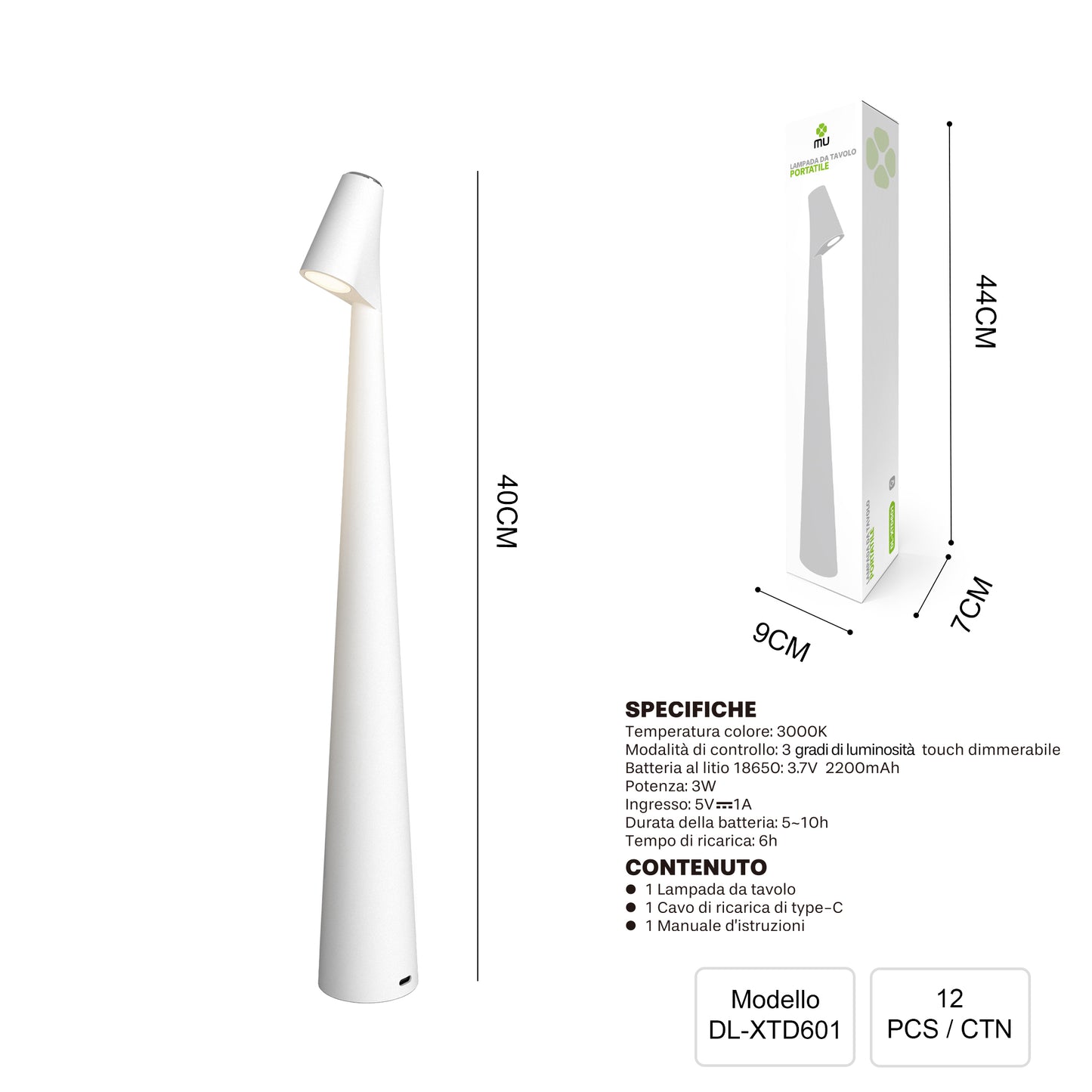 XTD601 Portable Table Lamp