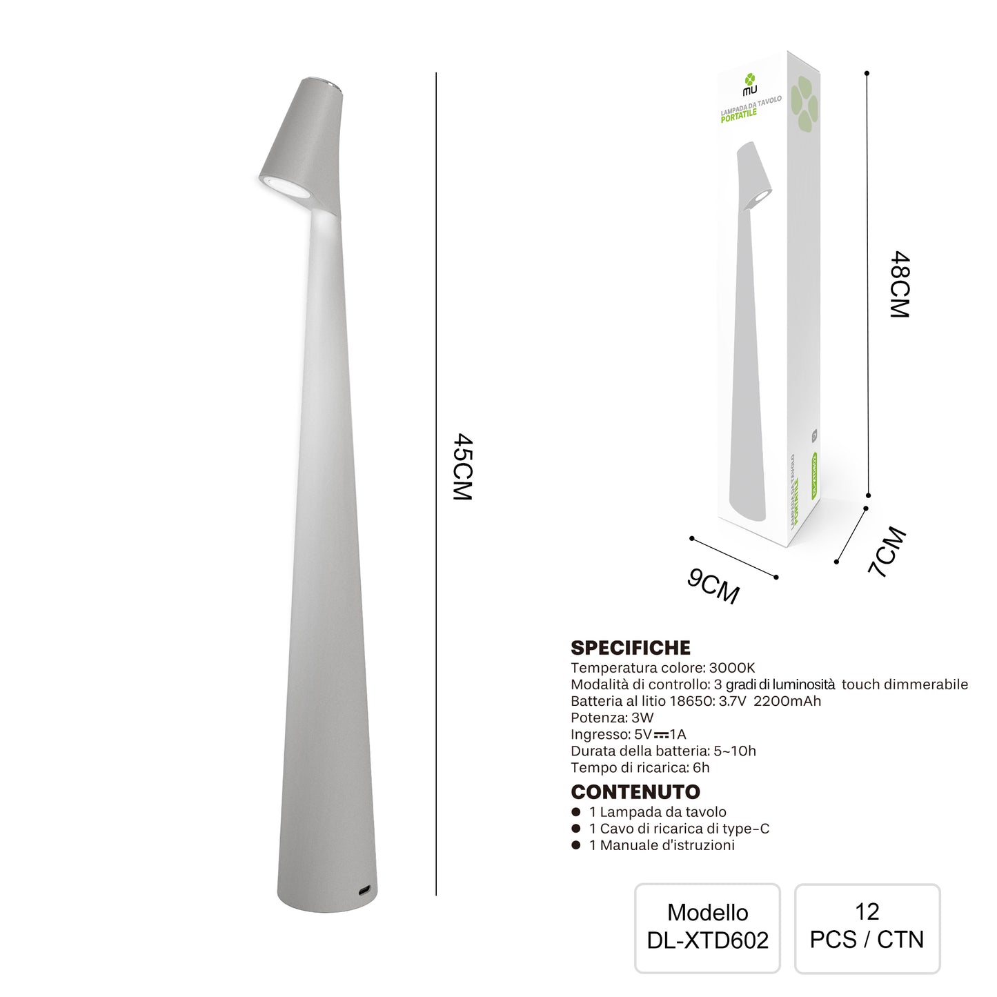 XTD602 Portable Table Lamp
