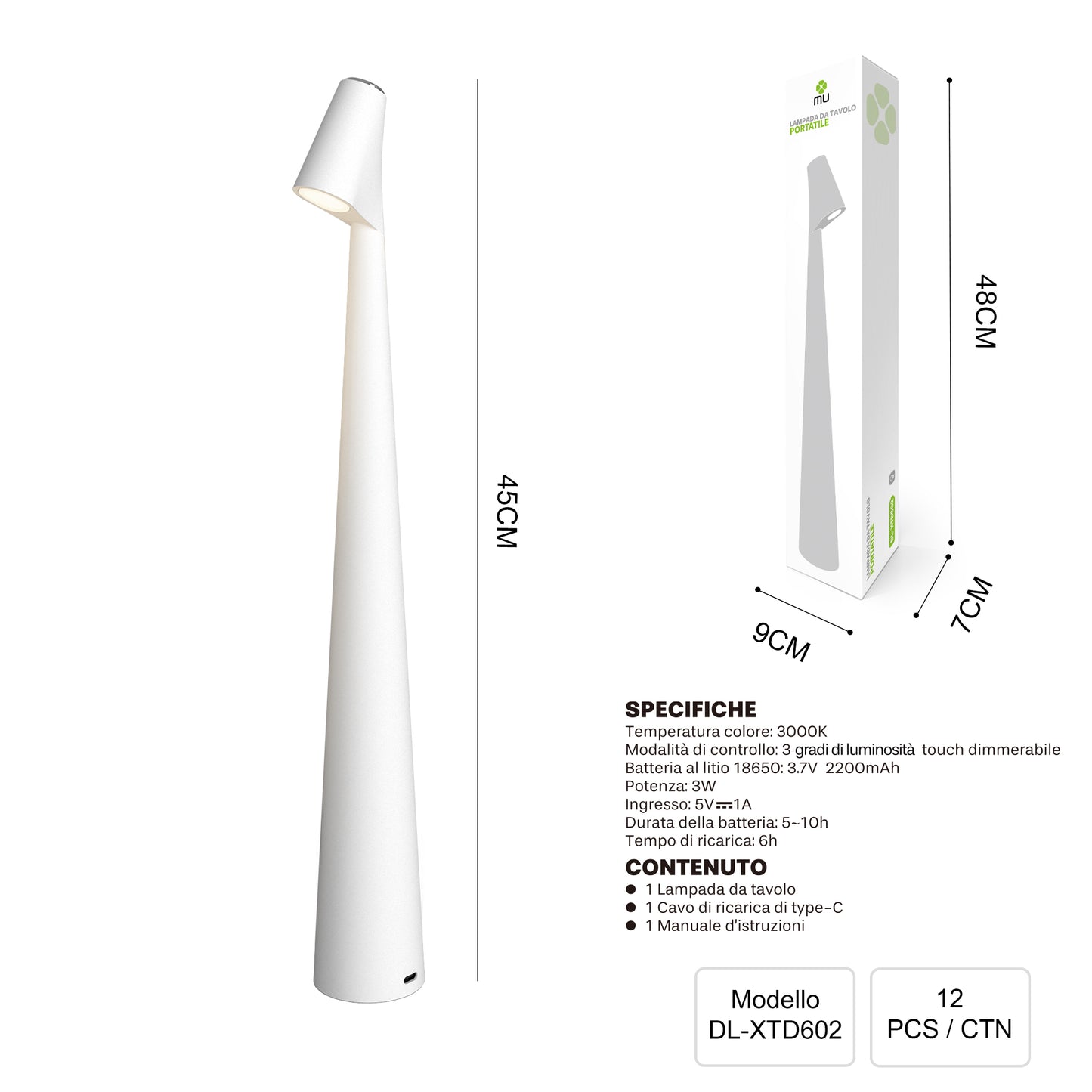 XTD602 Portable Table Lamp
