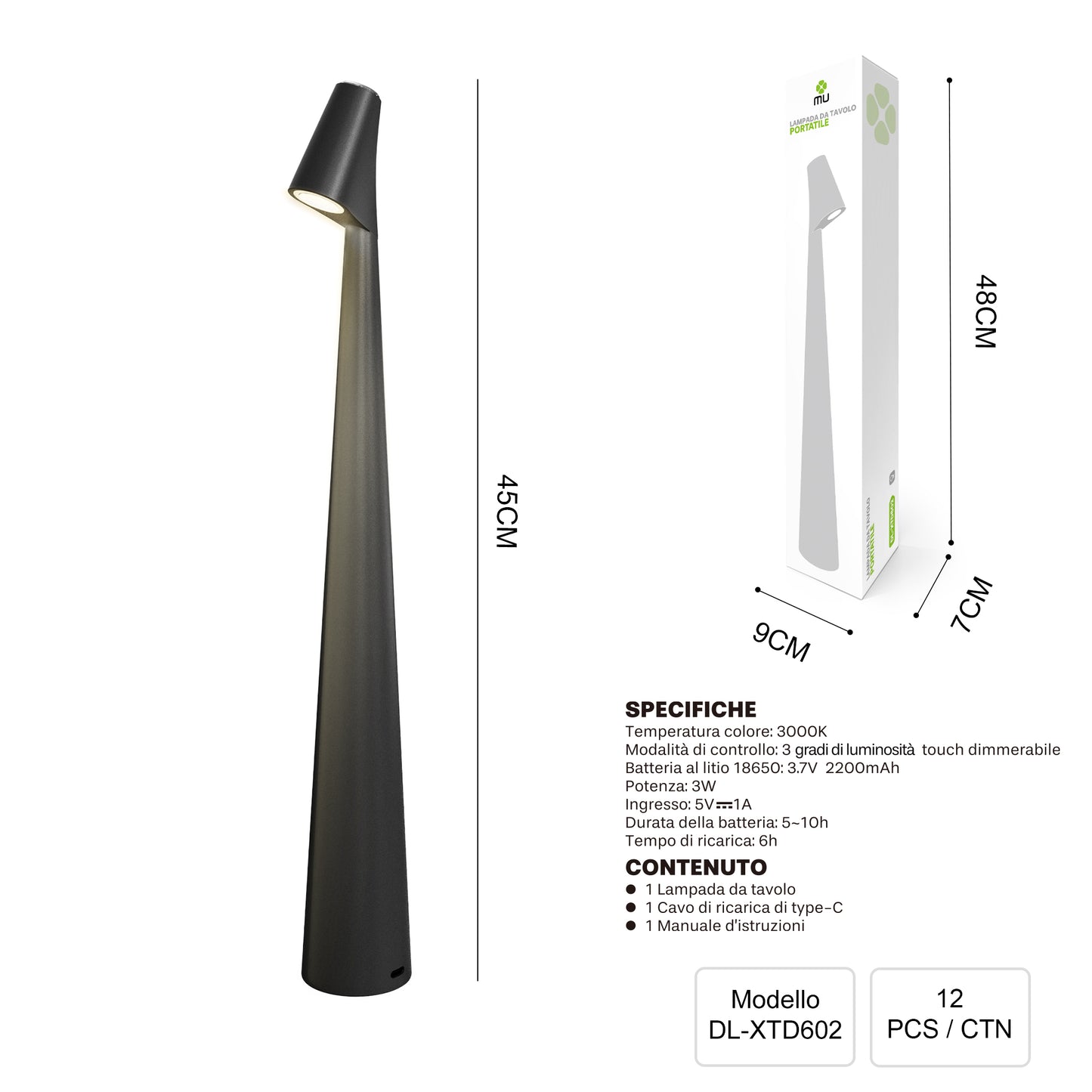 XTD602 Portable Table Lamp