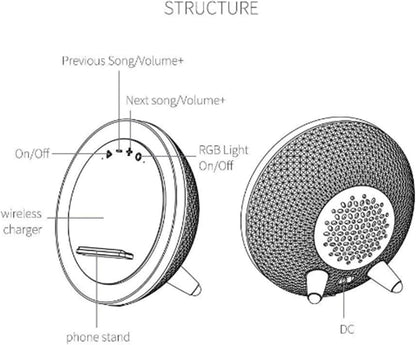 KP-563 Altoparlante e Caricatore Wireless del Cellulare