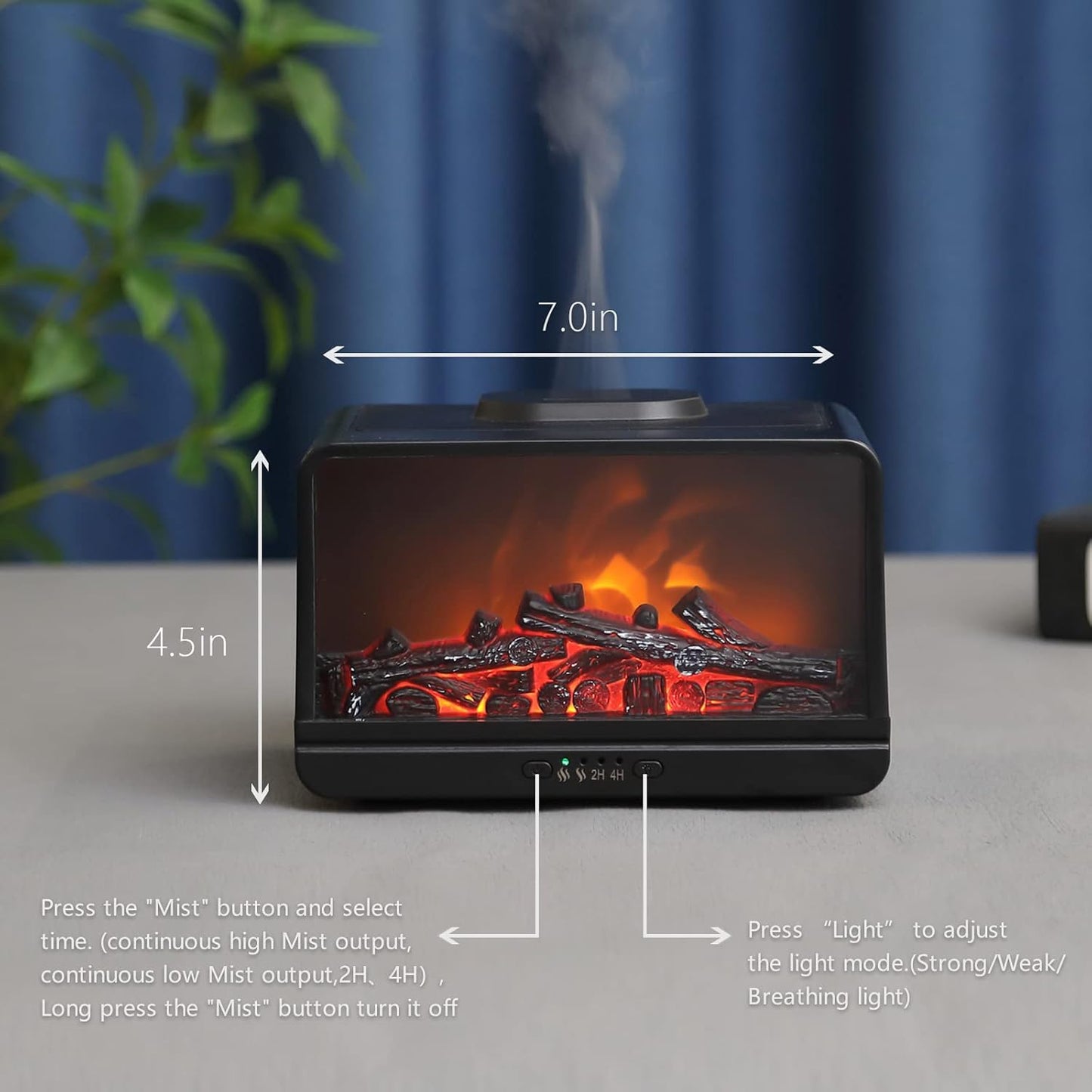 MU-XXJF006 Diffusore di Arome a Forma Caminetto (Nero)