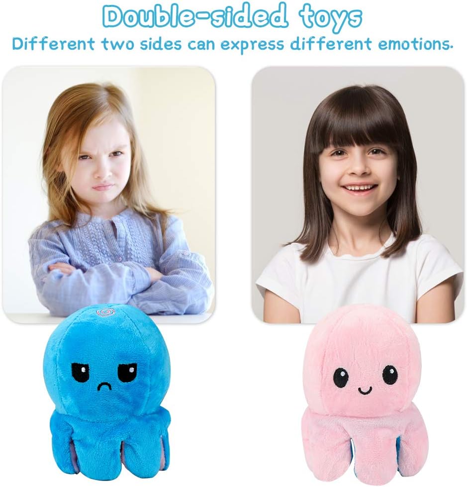 MU-ZY Peluche di Polpo Reversibile di Varie Colore, Misure e Grandezze