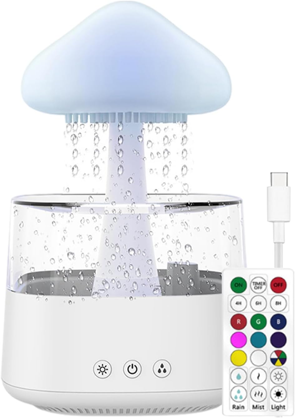 MU-XXJF003 Diffusore di Aromi a Forma di Nuvole Pioggiante RGB 450ml