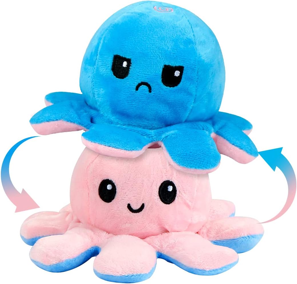MU-ZY Peluche di Polpo Reversibile di Varie Colore, Misure e Grandezze