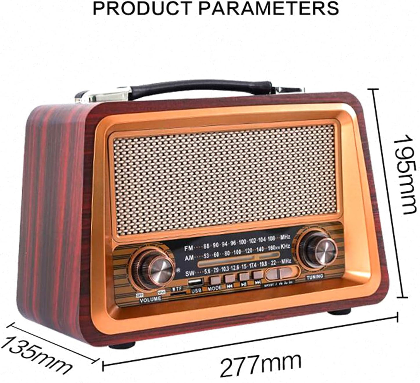 R-2066BT Retro-Radio mit USB- und TF-Reader-Unterstützung
