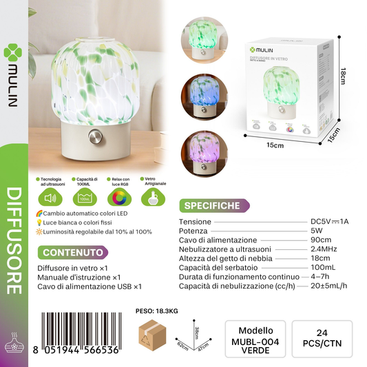 MUBL-004 Diffusore di Aromi in Vetro 100ml