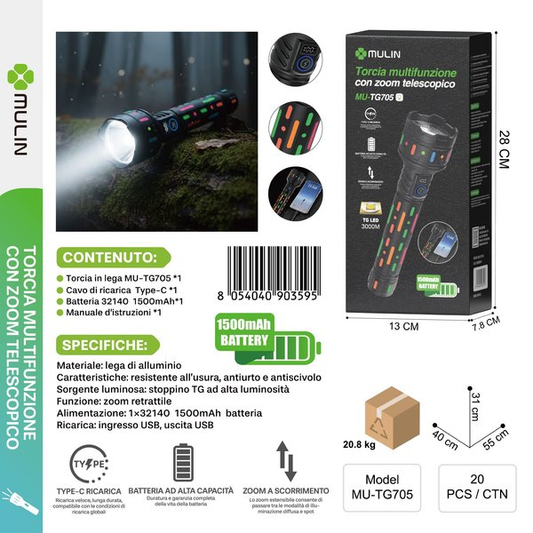 MU-TG705 Torcia 1500mAh