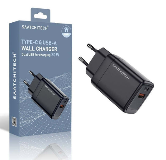 Doppio Caricabatteria da Parete 20w