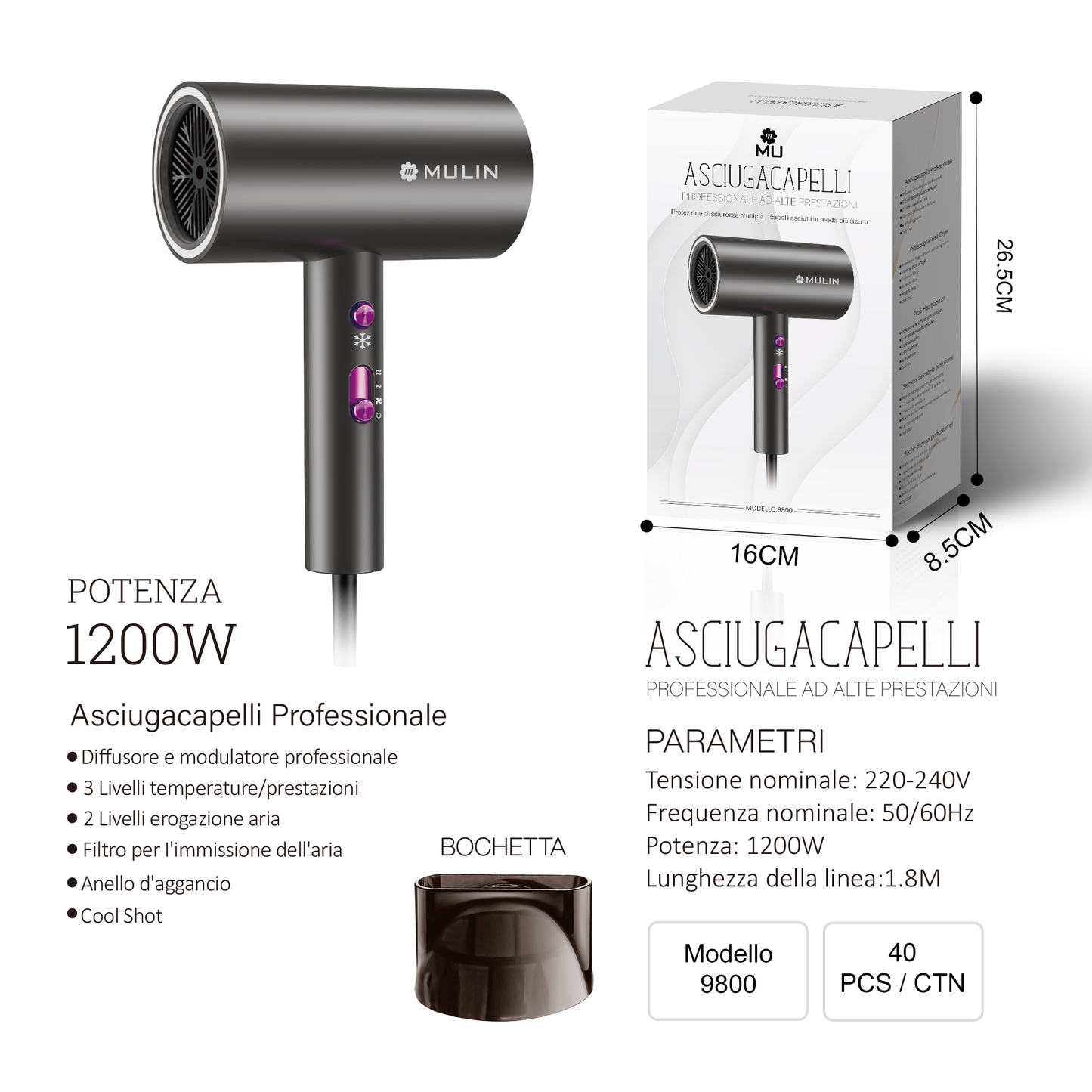 Modell 9800 Haartrockner 1200 W