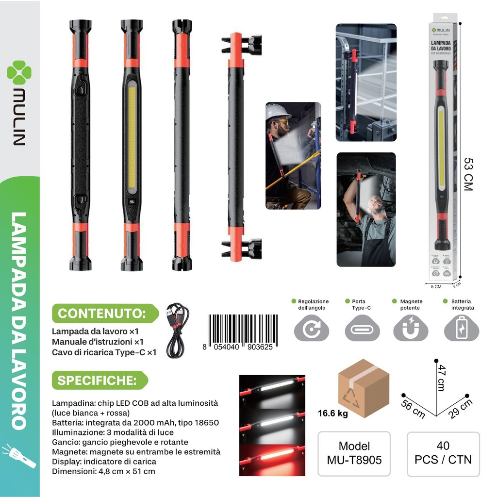 MU-T8905 Lampada da Lavoro