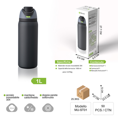 MU-ST01 Borraccia Termica da 1L