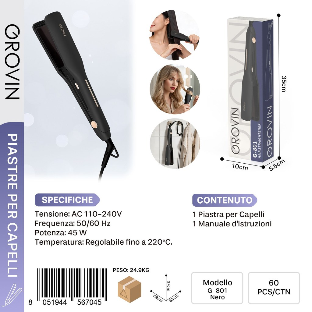 G-801 Piastra per Capelli 45w