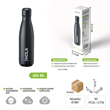 61061 Borraccia Termica 500ml con Dicitura