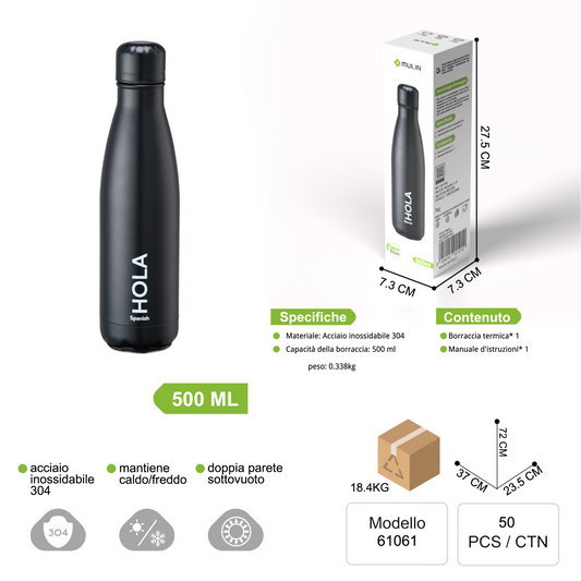 61061 Borraccia Termica 500ml con Dicitura