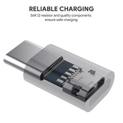 AUKEY CB-A2 Micro USB a Type-C Adattatore (Nero) (3pz)