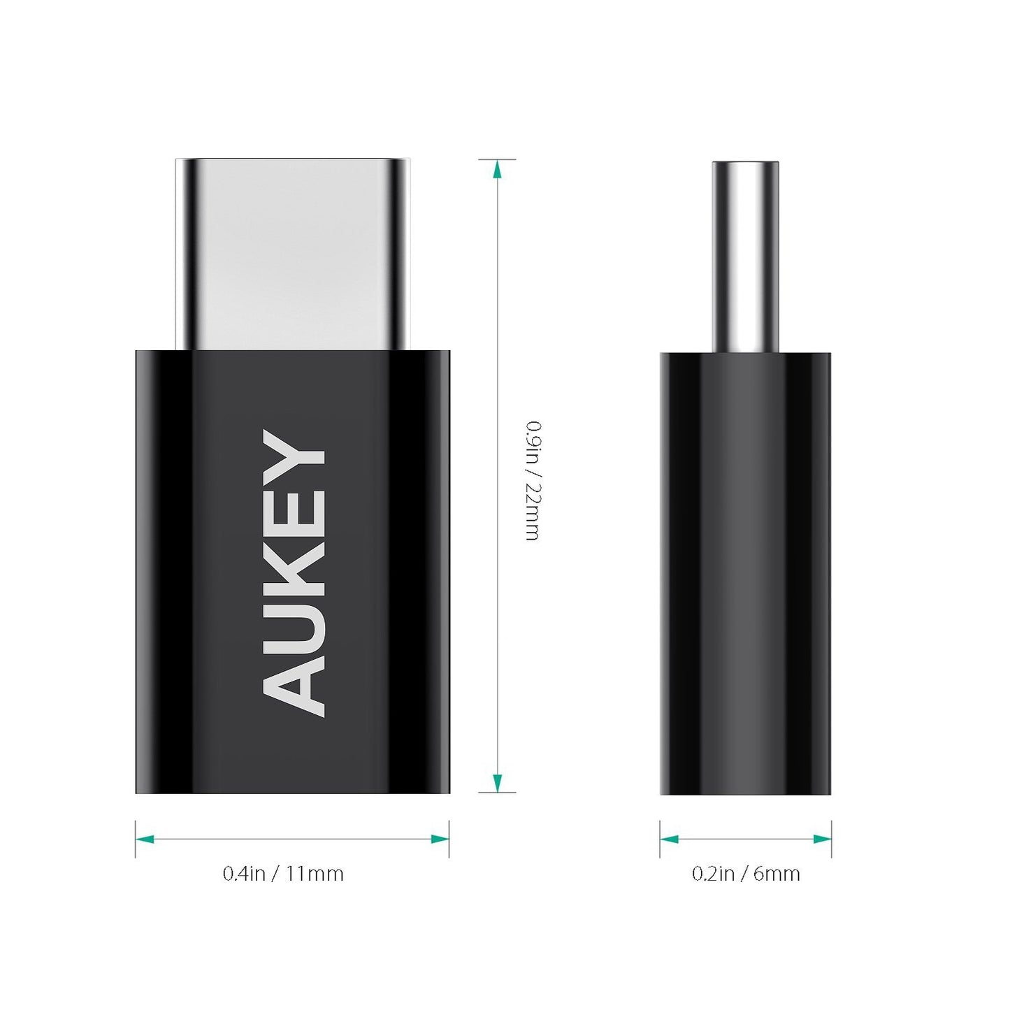 AUKEY CB-A2 Micro USB a Type-C Adattatore (Nero) (3pz)