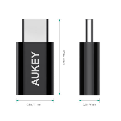 AUKEY CB-A2 Micro USB a Type-C Adattatore (Nero) (3pz)