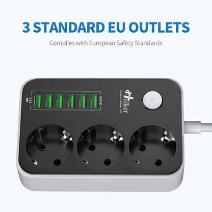 Multiprese 3 Prese con 6 3.4A USB HUB - 110V-250V/2500w
