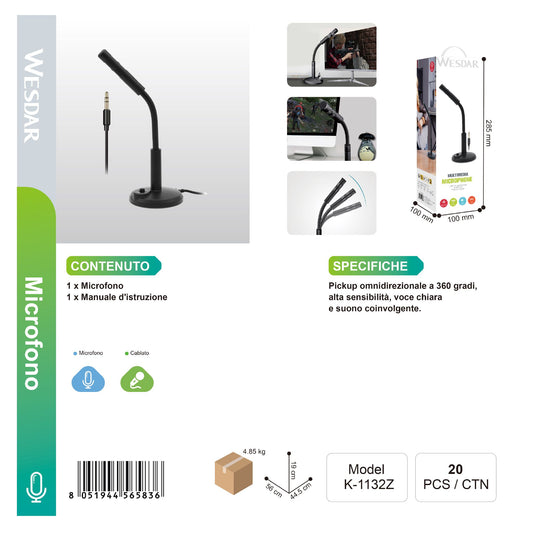 WESDAR K-1132Z Microfono Multimedia