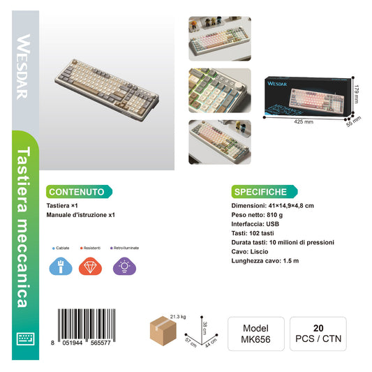WESDAR MK656 Tastiera Cablata Meccanico