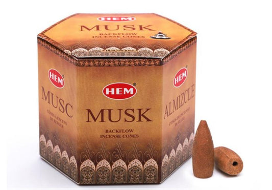 MUSK BACKFLOW INCENSE CONES (confezione da 40pz di coni)
