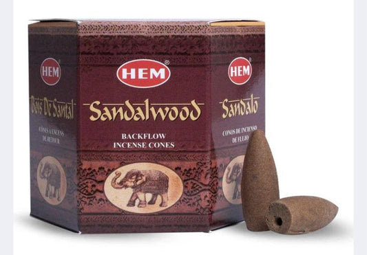 SANDALWOOD BACKFLOW INCENSE CONES (confezione da 40pz di coni)