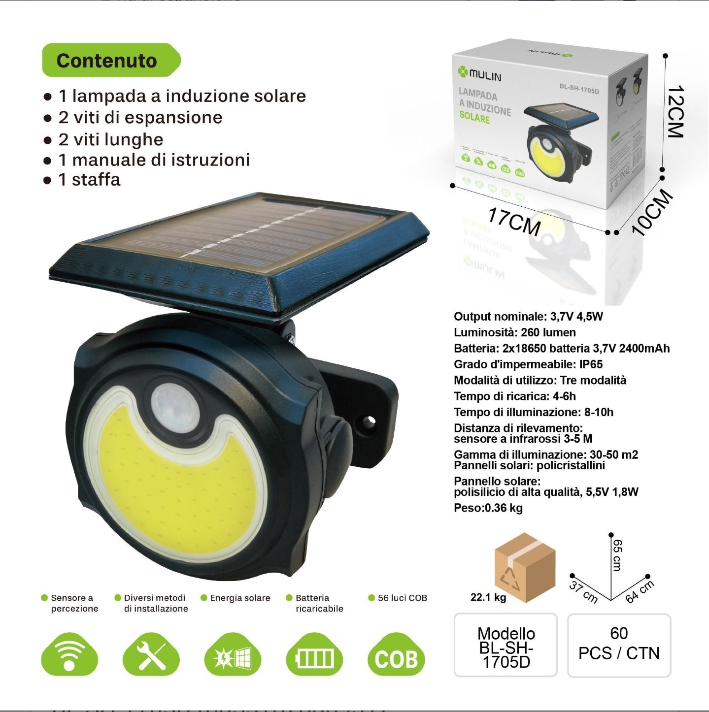 BL-SH-1705 Solar Induction and Sensored Wall Lamp