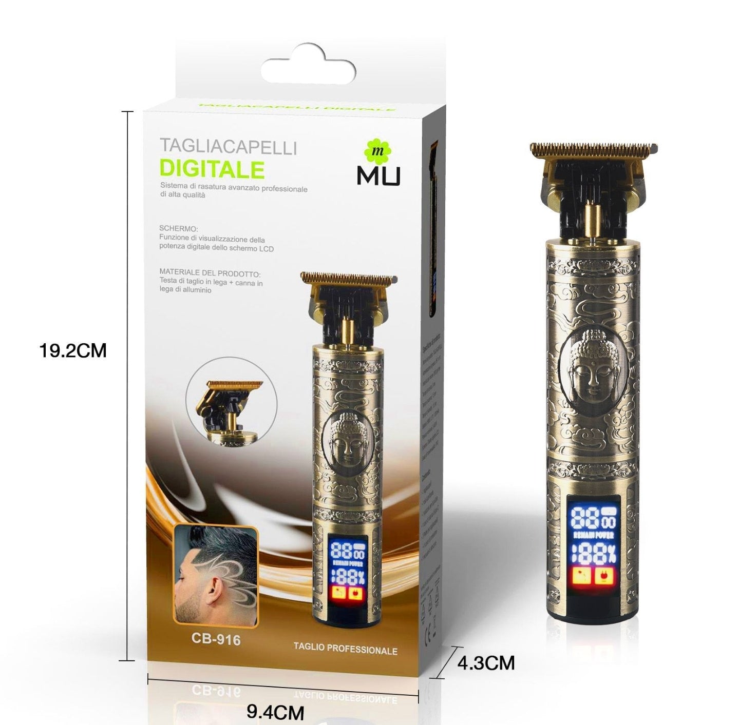 CB-916 Wiederaufladbarer digitaler Haarschneider