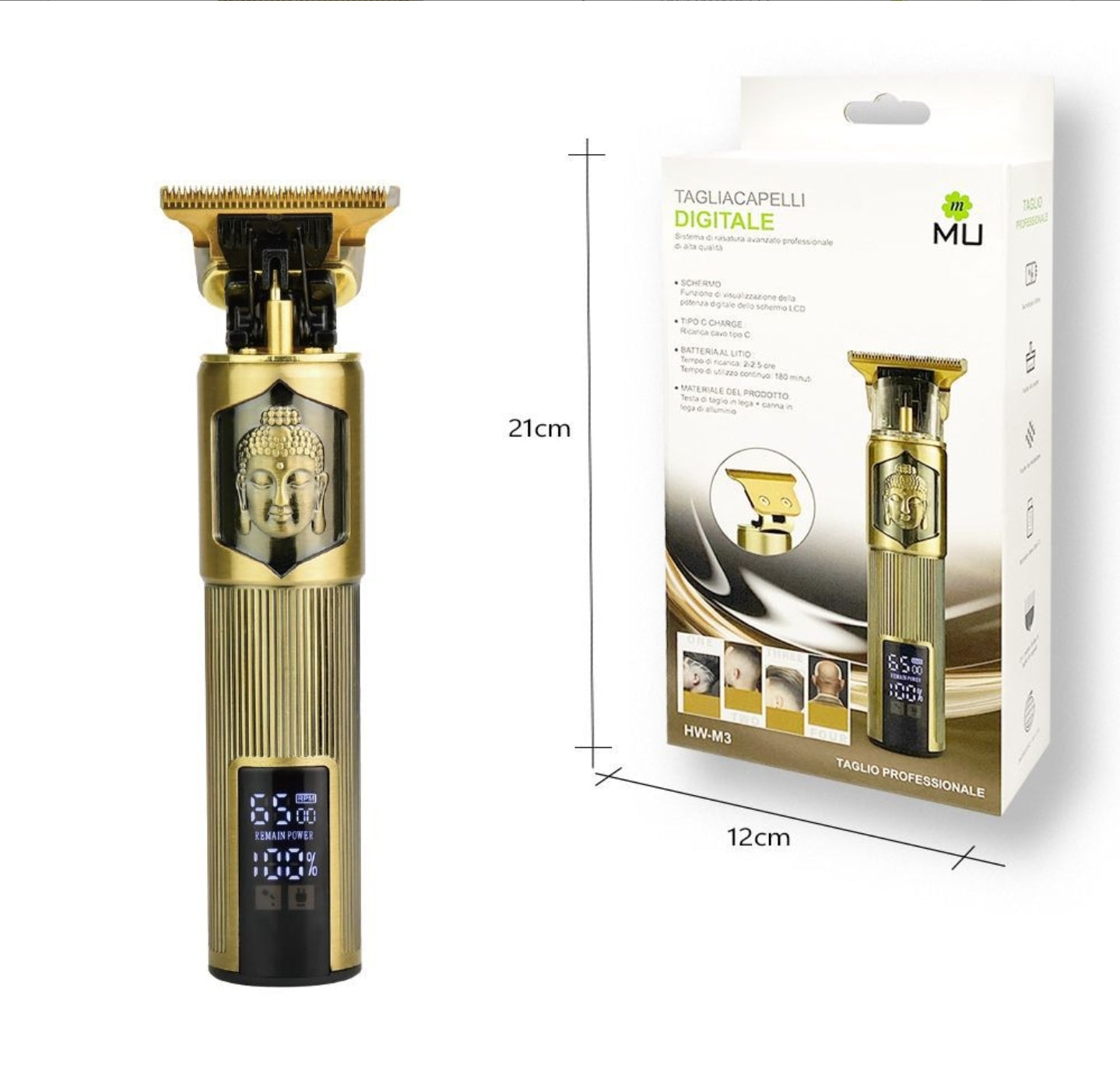 HW-M3 Wiederaufladbarer digitaler Haarschneider