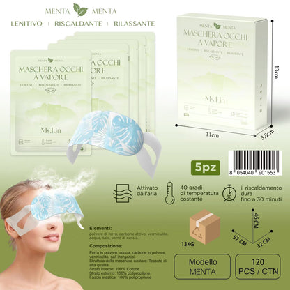 MS. LIN Maschera Occhi a Vapore (Menta)